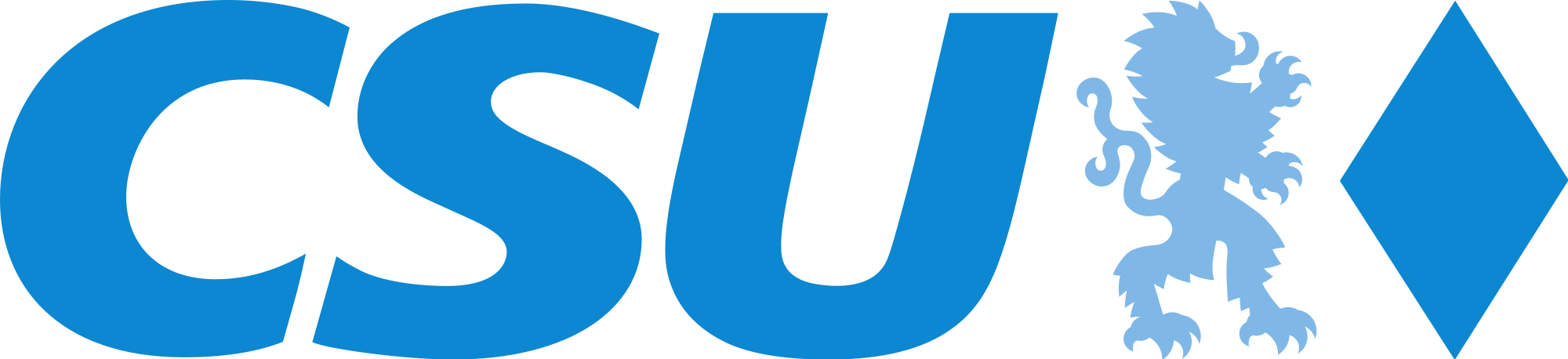 CSU Logo mit Schrit und blauer Raute
